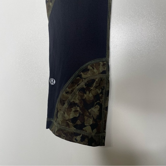 Lululemon Run Inspire Crop II Leggings 23” Mystic Jungle Fatigue Green Size 6 - Picture 6 of 9